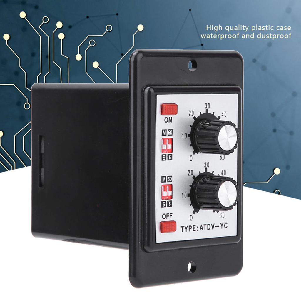 Реле включения/выключения двойного таймера с ручкой управления таймером ATDVYC 6S60M (переменный ток 110-220 В)