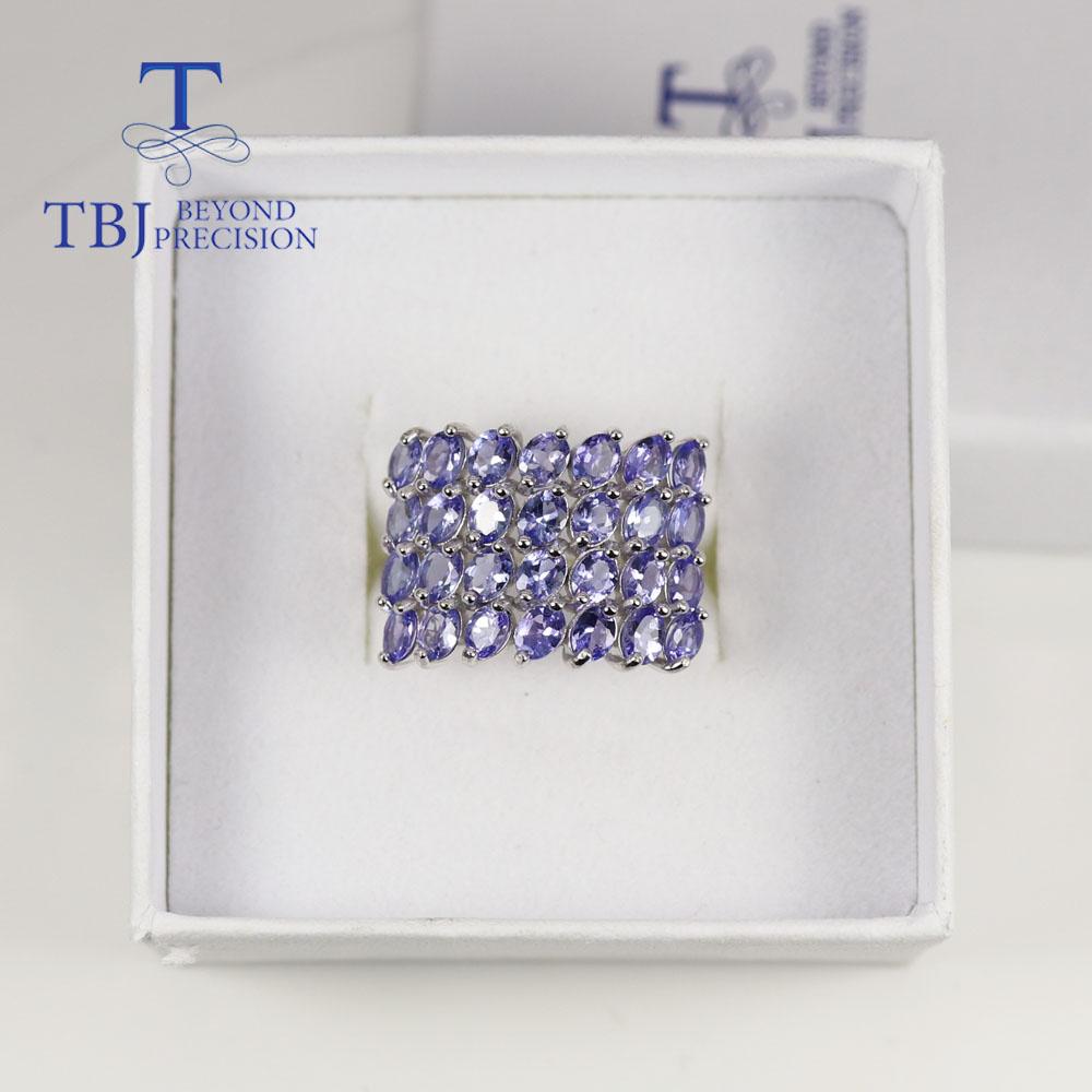 Роскошное дизайнерское большое кольцо с танзанитом овальной формы 3*4 мм, большое кольцо из стерлингового серебра 925 пробы, женские ювелирные украшения для мамы, лучший подарок