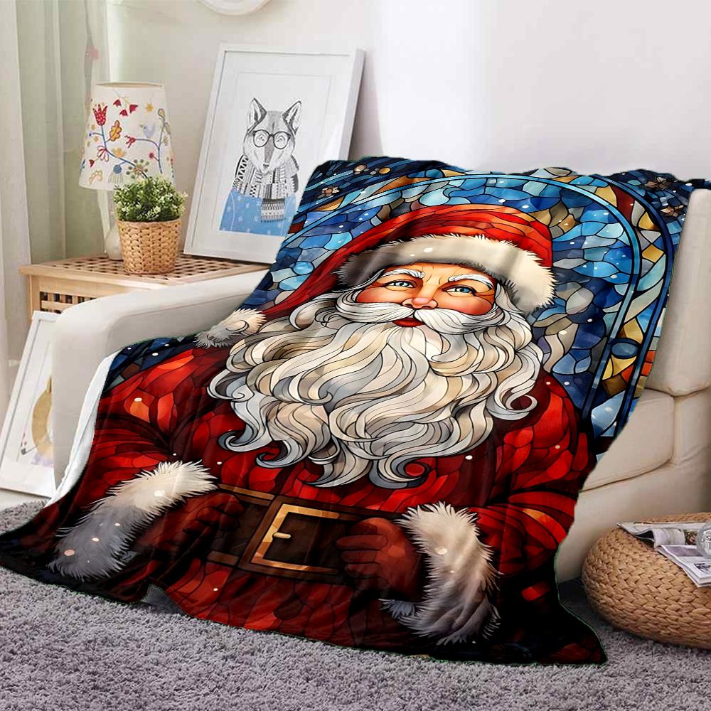 1Pc Santa Claus Reindeer Blanket Soft And Comfortable Casual Warm Camping Travel Christmas Halloween Gift M9179
