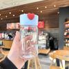 Plastic Straight Drink Water Cup With Handle Fitness Drinking Bottle  Outdoor Sport