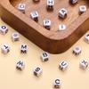 100Pcs Letter Beads Acrylic Cube Beads Colored Letter Beads And Macroporous Beads Are Used For Jewelry Making DIY Necklace Bracelets (5.5mm)