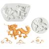 3D Dragon Relief Pattern Silicone Mold Fondant Candle Resin Aroma Stone Ornaments Soap Mould For Pastry Cupcake Decorating