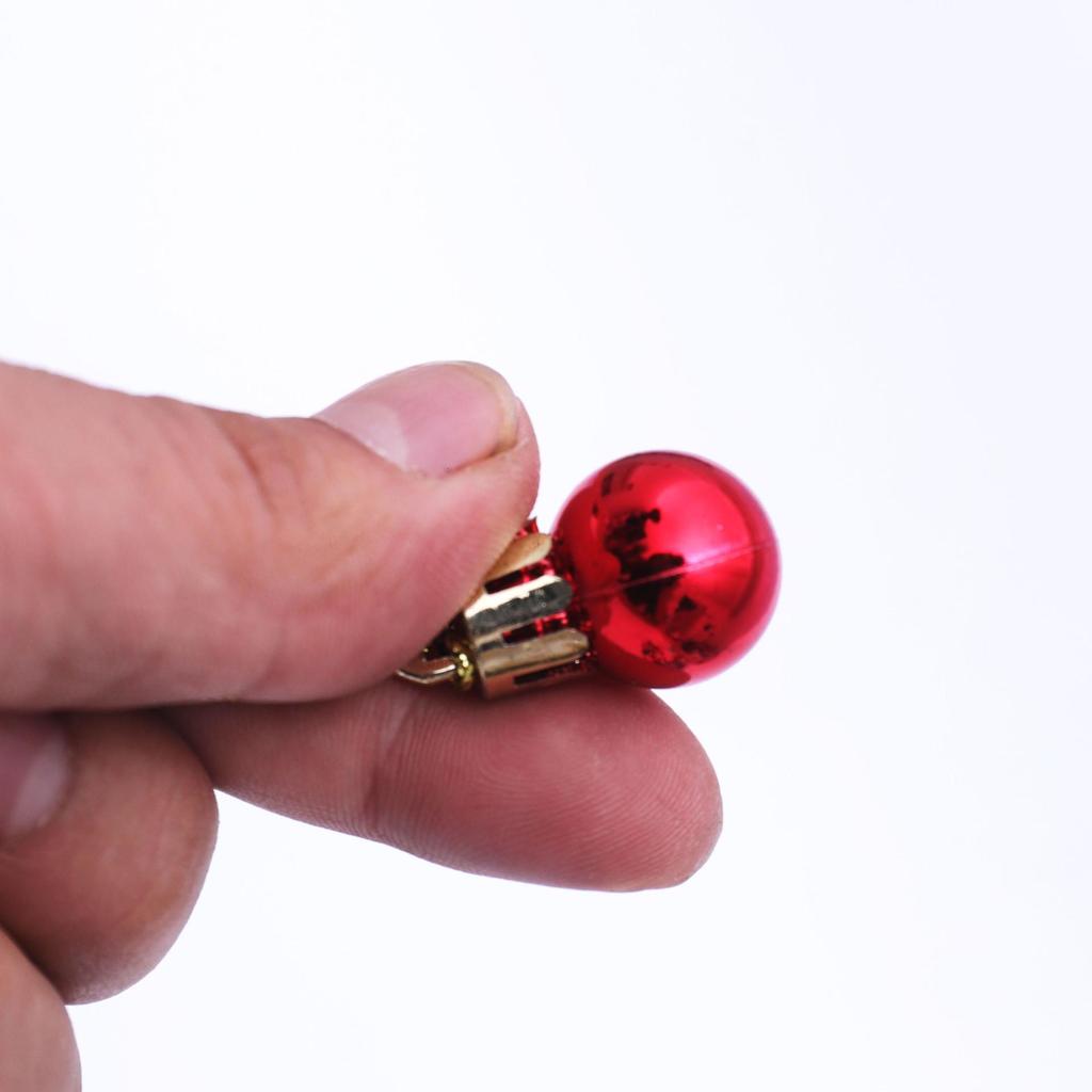 Набор елочных украшений 2 см: 24 Гальванизированных, Блестящих, Цветных Подвесных Шара