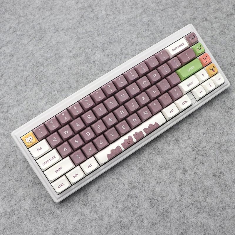 Милые мультяшные колпачки для клавиш 9,5 мм XDA Высота 7U Space Keycap Set PBT 5-сторонний термосублимационный подходит для механической клавиатуры