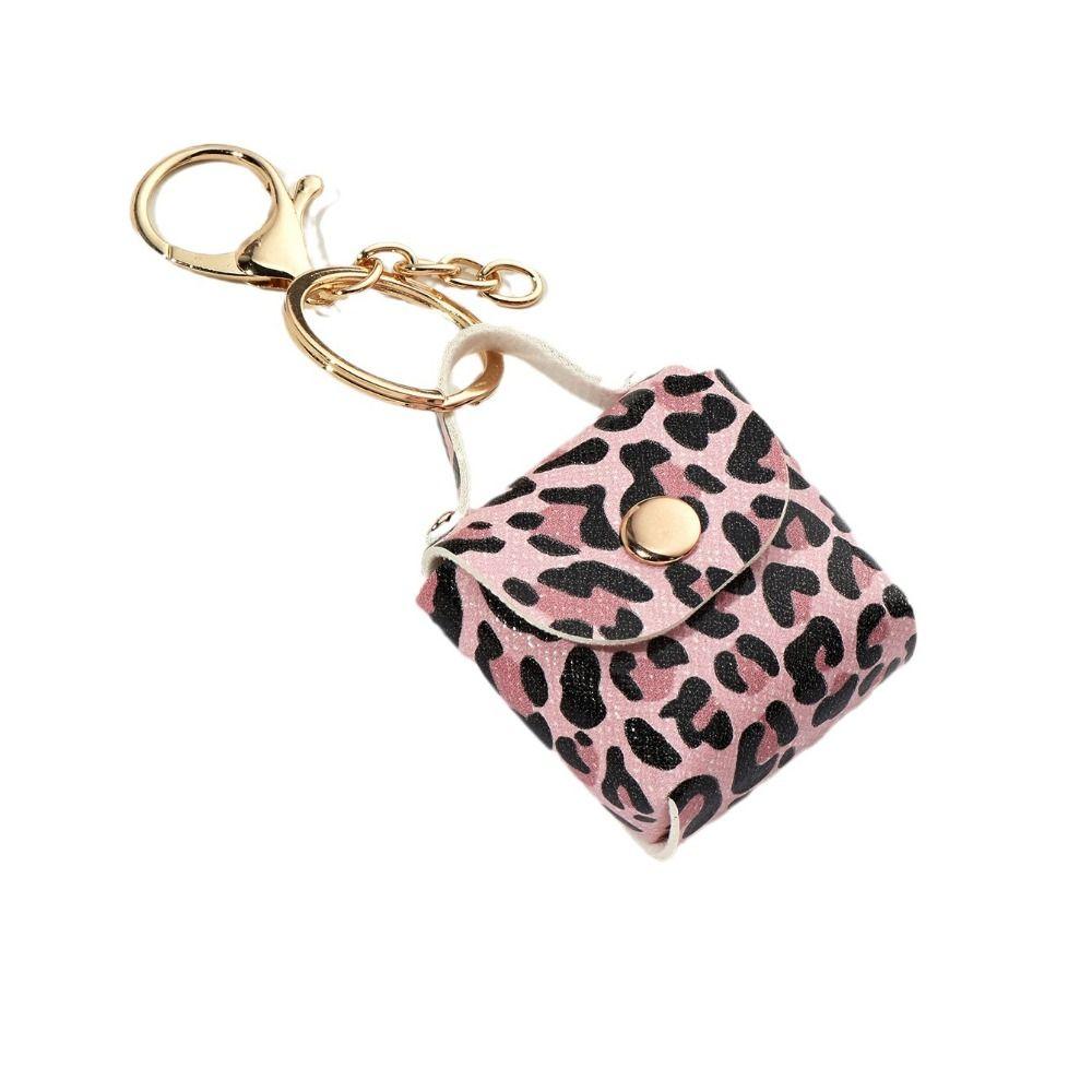 Leopard Print Keyring Mini Bag Pendant Fashion Backpack Hanger  DIY Accessories
