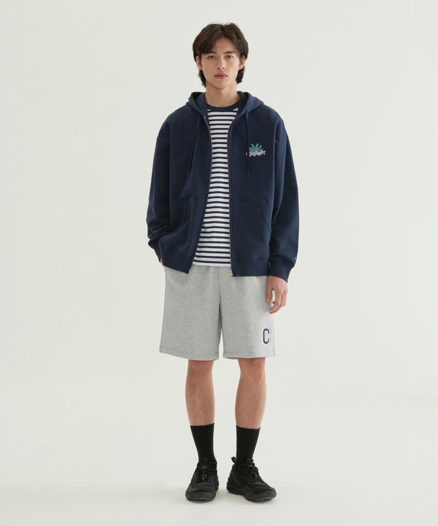 Covernat Rising Sun Graphic Zip-Up Hoodie Navy