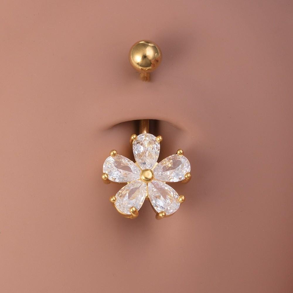 Stainless Steel Belly Button Rings Simple Body Piercing Jewelry Beach Navel Ring  For Women