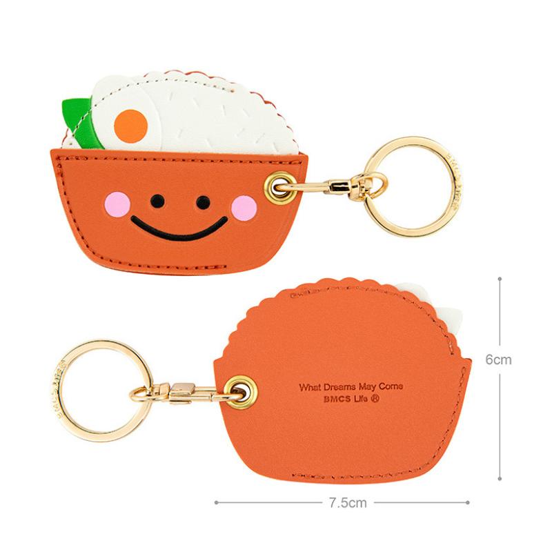 Leather Strawberry Lemon Keychain Case Holder  Women Car Key Ring Charm Bag Car Pendant Gift Anti-Lost Pet Dog Cat Collar