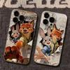 Мультяшный чехол Zootopia для iPhone 17 Pro Max 16 15 Pro 14 13 12 11 X, мягкий, с дизайном милого животного, противоударный, тонкий