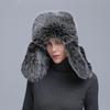 Новые женские 100% натуральные искусственные меховые шапки-бомберы из лисьего меха, зимние русские мужские теплые искусственные меховые шапки-ушанки из лисьего меха унисекс
