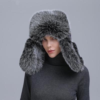 Новые женские 100% натуральные искусственные меховые шапки-бомберы из лисьего меха, зимние русские мужские теплые искусственные меховые шапки-ушанки из лисьего меха унисекс