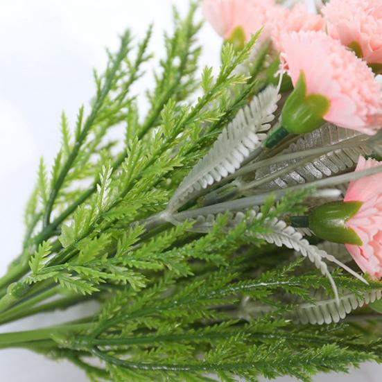 1 Branch??Faux Silk Flower?No-watering?Reusable?Bright-colored?Real Looking Artificial Carnation Wedding Flower?for Balcony?