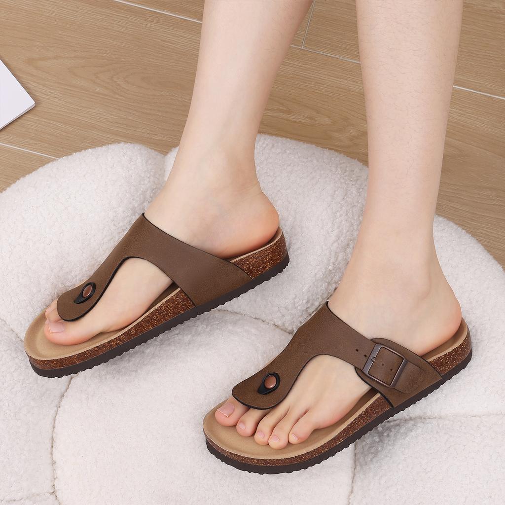 Модные шлепанцы Fashion Smile Pop для мужчин, кожаные мюли с пробковыми стельками, слипоны, замшевая обувь с регулируемым пяточным ремешком