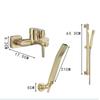 Tuqiu Bathtub Shower Set Wall Mounted Brushed Gold Bath and Shower Faucet, Bathroom Cold and Hot Bath and Shower Mixer Tap Brass