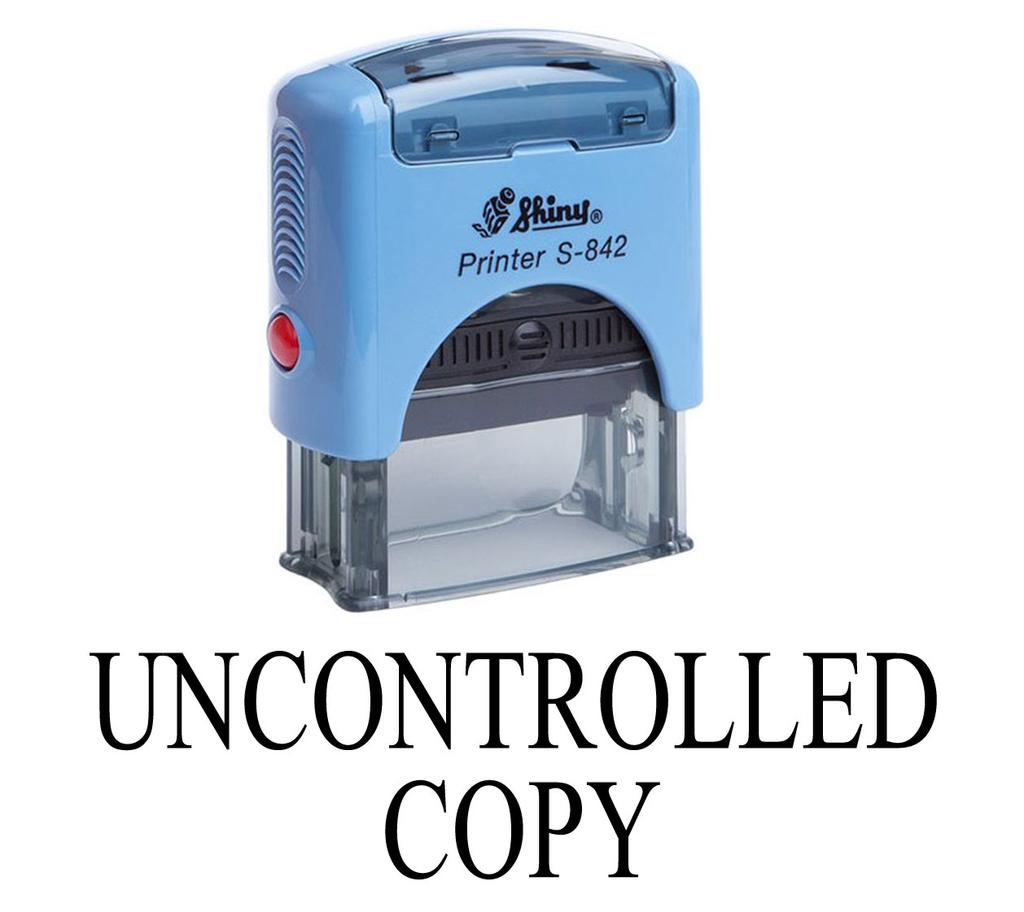 UNCONTROLLED COPY Self Inking Rubber Stamp Office Stationary Custom Shiny
