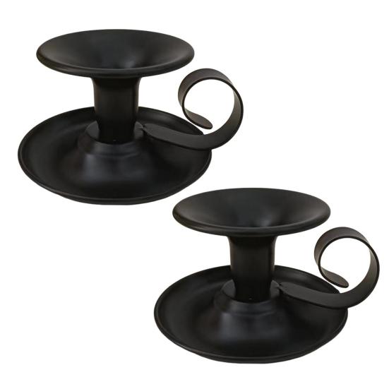 1/2Pcs Vintage Iron Taper Candle Holder Metal Candlestick with Handle Home Living Room Christmas Wedding Party Candle Stand Table Centerpiece