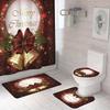 3 шт. Рождественский набор ковриков для ванной Нескользящий коврик для ванной Крышка для унитаза Рождественский декор