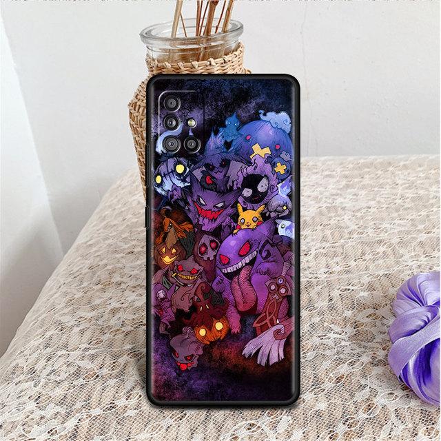 Чехол для телефона Samsung Galaxy A52 A32 A21s A12 A73 A13 A51 A71 A53 A41 A72 A50 A22 A11, черный мягкий чехол Pokemon Cool Gengar