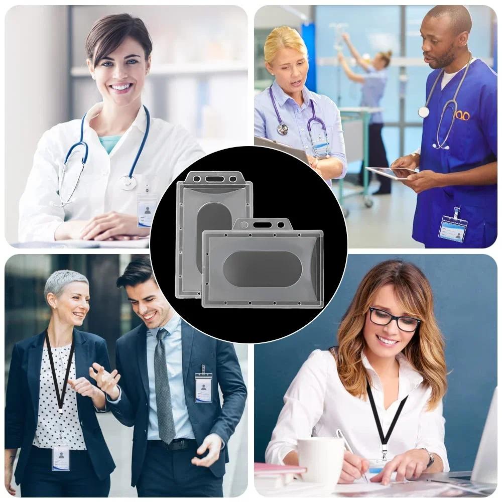 20/10/5/1 шт. Прозрачный матовый держатель для ID-карты, бейджа с именем, премиальный прозрачный пластиковый рукав для карты для защиты карты медперсонала