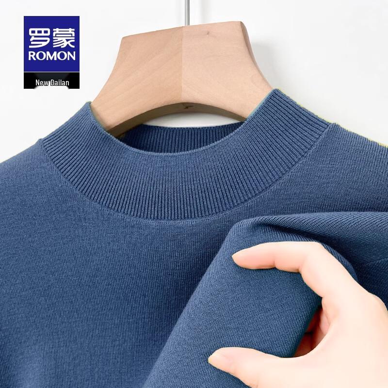 ROMON Men's 2024 Mock Neck Business Casual Thick Knit Sweater