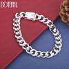925 Sterling Silver 10mm Side Chain Bracelet Wedding Gift Jewelry