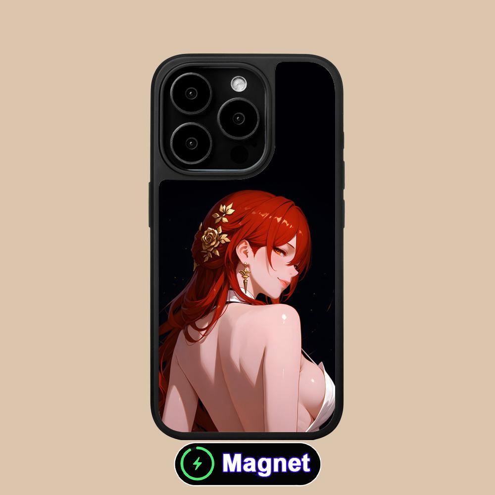 HSR Himeko Матовая Поверхность Magsafe Чехол для Мобильного Телефона для iPhone 17 16 15 14 13 12 11 Air Pro Max Plus Цветная Крышка