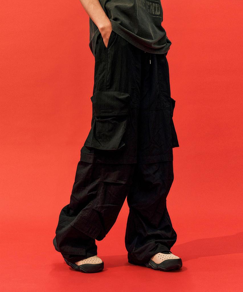 SCHISM INDUCING Nylon Cargo Pants, Black