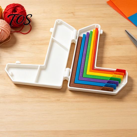 DIY Craft Ruler Paper Alignment Tool Set, 7 Size Guide with Storage Precision Crafting Case, Color Coded Positioning for Card Making Scrapbooking
