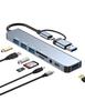 Многопортовый USB-C хаб Zacoora с 1 портом USB, 3 портами USB, кардридером SD/TF, 8-в-2, 3,5 мм + Type-C + 3.0 + 2.0 + &