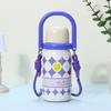 Stainless Steel Insulated Water Bottle 600ml With Dual Lid Carry Strap Women Students Outdoor Office Travel