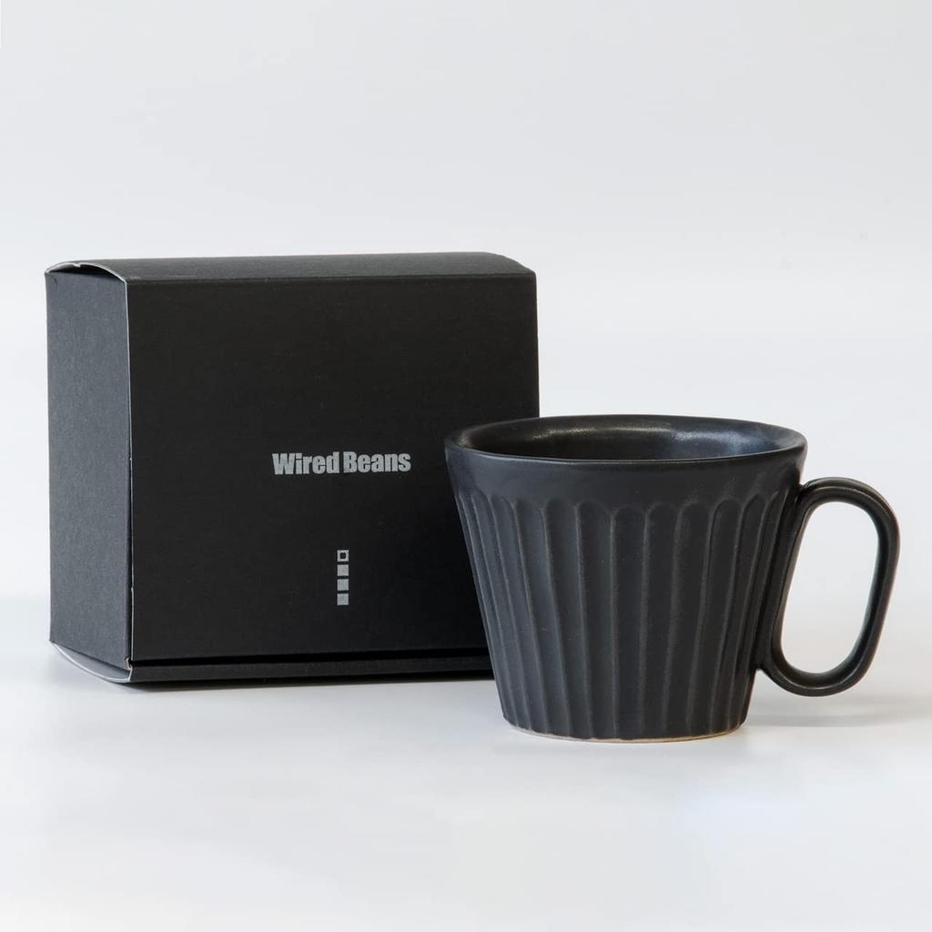 Кружка Wired Beans Kasama Ware Shinogi Black для спутника на всю жизнь, 240 мл, Матовая,