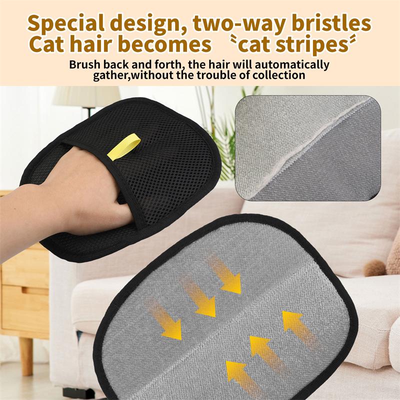 1pc Pet Hair Remover Gloves for Home Use Dual Brush Static Eliminator for Easy Hair Removal And Sticky Hair Collection