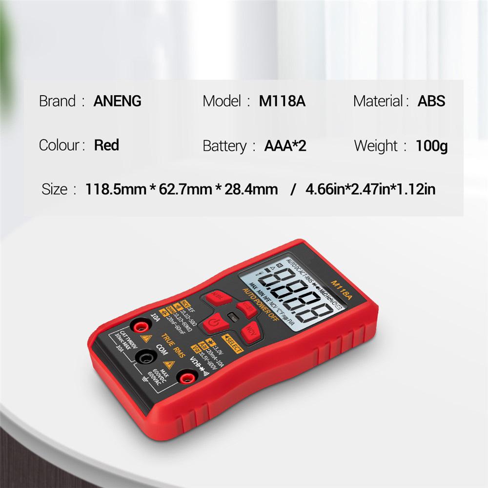 M118A цифровой мультиметр-фонарик мини с NCV удержанием данных 6000 отсчетов умный тестер автоматический Mmultimetro True Rms транзисторный измеритель