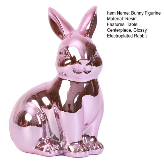 Пасхальный кролик, блестящая статуэтка кролика, копилка, винтажная скульптура кролика для домашнего офиса, декор стола, принадлежности для весенней вечеринки