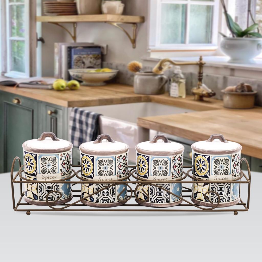 Zestaw 4 pojemników na przyprawy MAESTRO Holiday in Porto MR-20005-04CS