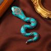 Брошь в форме змеи Брошь в виде змеи из сплава с каплями масла Брошь со стразами Аксессуары для пальто Цветок на груди