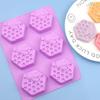 3D Handmade Soap Silicone Mold 6-Piece Bee Shape Silicone Mold DIY Handmade Soap Mold Homemade Honeycomb DIY Cake Mold