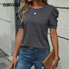 Летняя женская повседневная футболка-пуловер, футболка с коротким рукавом