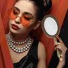 Ручное зеркало с ручкой Компактные зеркала для макияжа Ретро Дорожные аксессуары для красоты Прочный Легкий Подарок для женщин