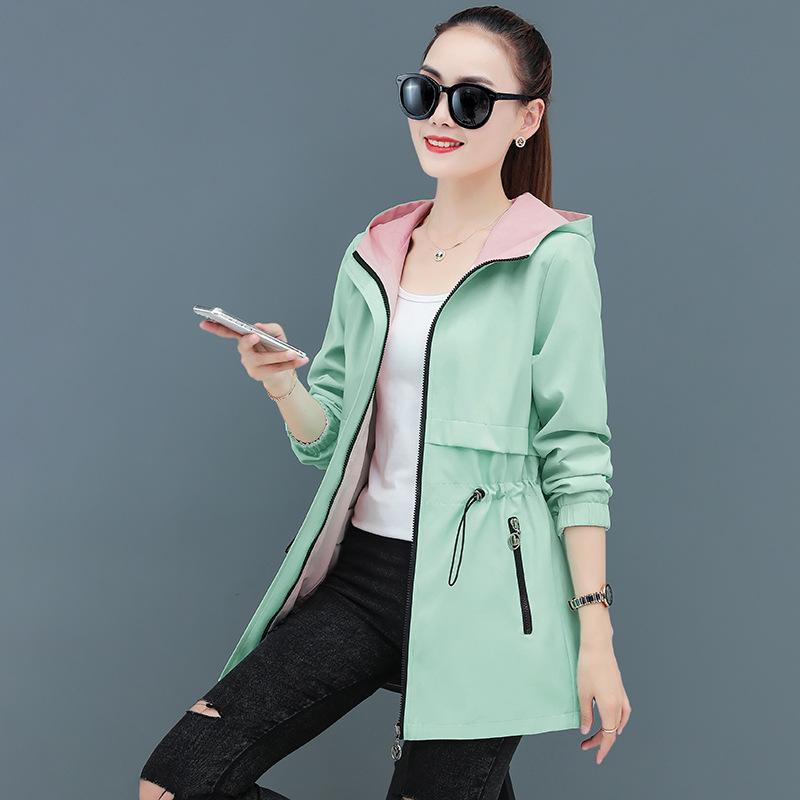Women‘s Windbreaker Jacket Ladies Hooded Coat
