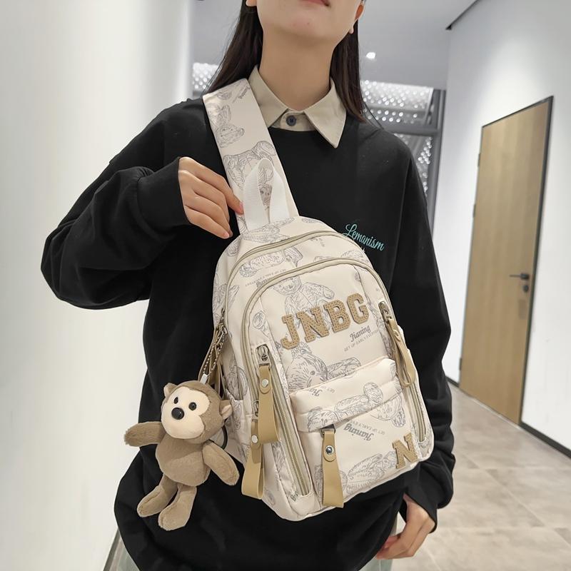 Нагрудная сумка с принтом медведя, женская сумка на плечо, мужская сумка большой вместимости для велоспорта и кросс-боди