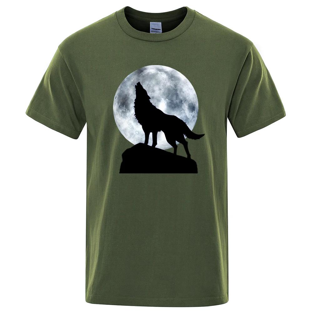 Funny Wolf Clothes Comfortable Street T-Shirt Summer 100% Cotton Oversize T-Shirt Hip Hop Personality Anti-Wrinkle T Shirts
