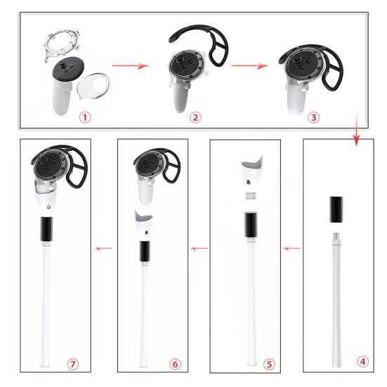 VR Golf Handle Grip Meta Quest 3 Улучшите свои впечатления от игры в гольф Сигнал Беспрепятственный VR Golf Handle Grip Golf