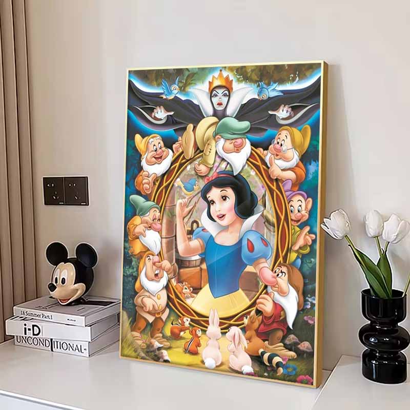 Disney Алмазная мозаика Белоснежка и Семь Гномов Волшебное Зеркало Креативная Иллюстрация 5D Алмазная Живопись ArtEmbroideryВышивка Крестом Декор Комнаты