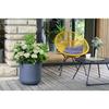 Pot de fleurs Rond 50 cm - EDA - Graphit Up - 67 L - Intérieur/ Extérieur - Décor Graphique - Ø 48,5 x H. 46,2 cm - Gris anthracite