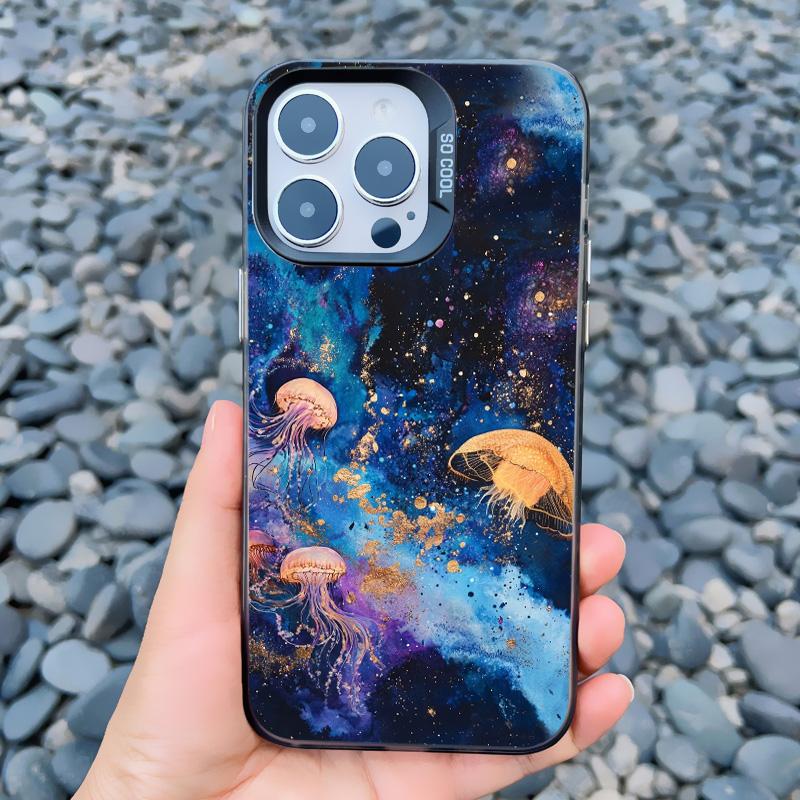 Чехол для телефона 'Морское существо Медуза' для iPhone 16 15 Pro Max Plus 14 13 Mini 12 11 Pro Max Ударопрочная Лазерная задняя крышка Fundas