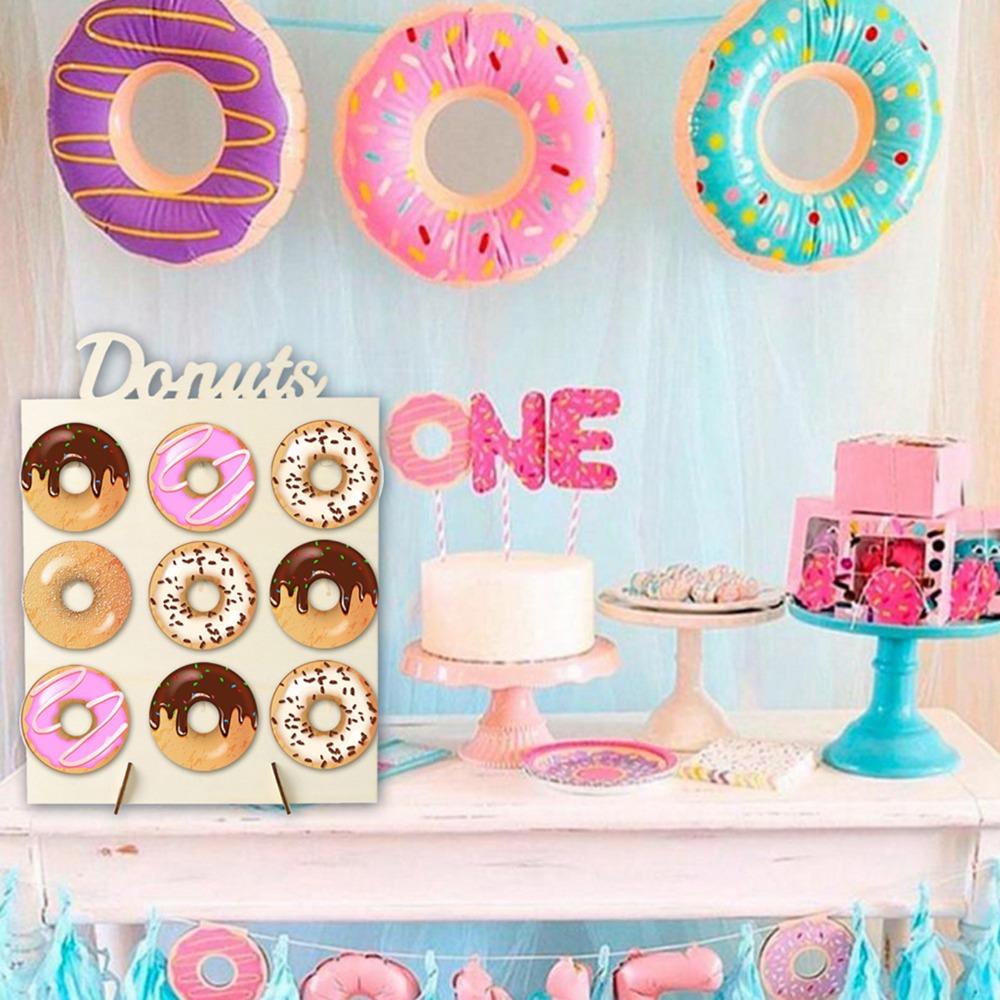 Wooden Doughnut Display Stand Wall Mounted Decoration Doughnut Rack Family Celebration