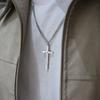 Men&#x27;s Cross Necklace Big Chain Street Fashion Layered Tikita Cross Line