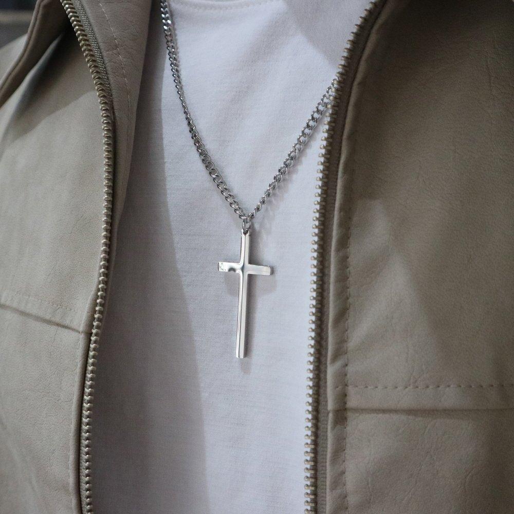 Men's Cross Necklace Big Chain Street Fashion Layered Tikita Cross Line