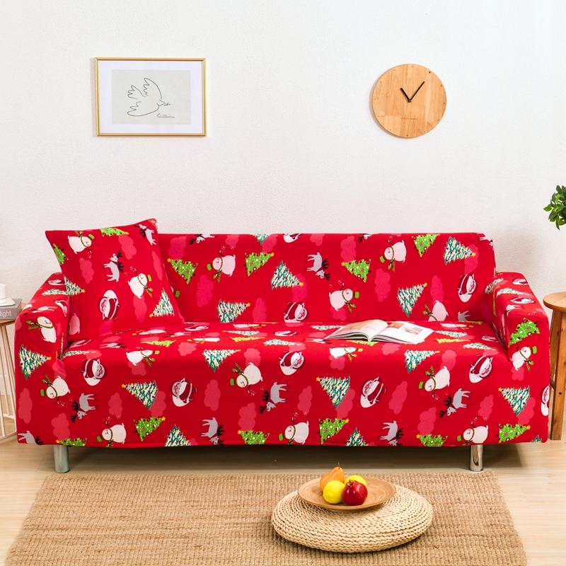 Рождественские эластичные чехлы для дивана для гостиной Funda Sofa Чехол для дивана Защитник для кресла Универсальные накидки на диван Рождественский домашний декор